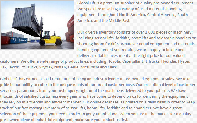 Global Lift Equipment Lancaster